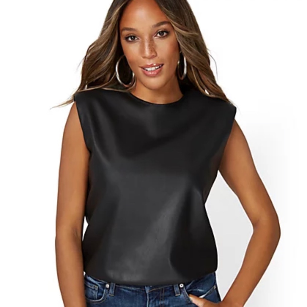 NWT NY&CO faux leather top